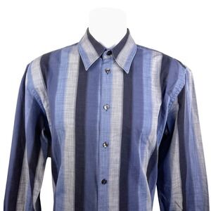 Versace Collection Striped‎ Button Down Long Sleeve Dress Shirt Size 15 1/2-42